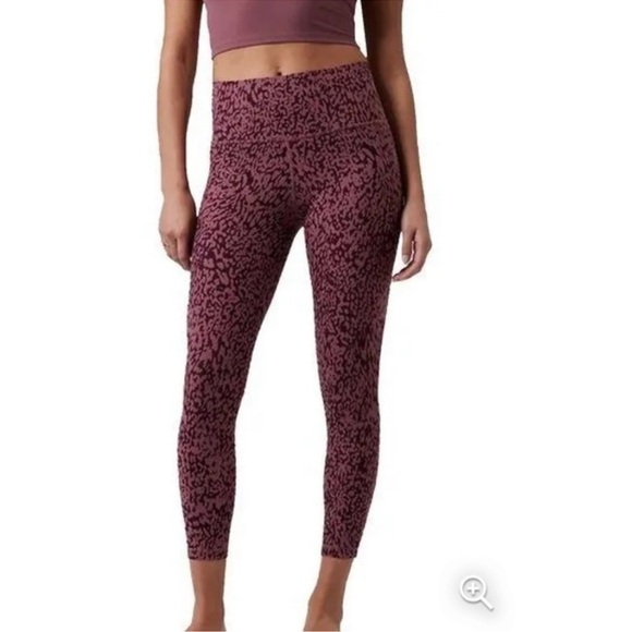 Athleta Salutation Stash Pocket II Printed 7/8 Tight Pink Cheetah Leggin… - Picture 1 of 11